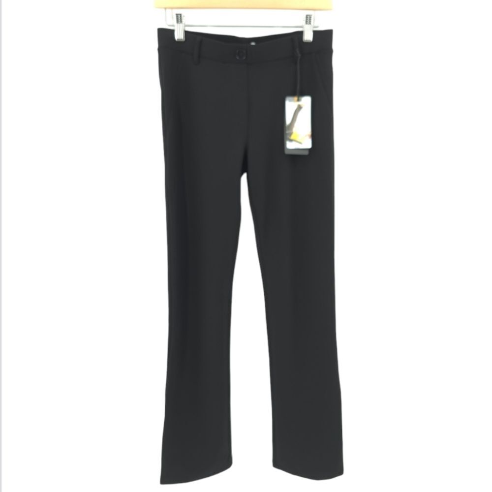 Betabrand Yoga Dress Pants Classic Straight Leg Black Pull-On Petite Small NWT